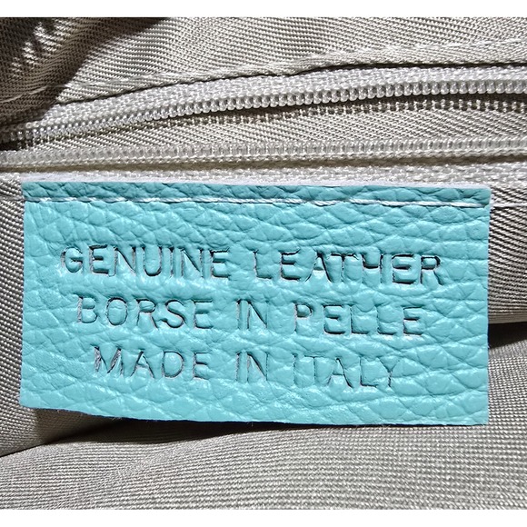 Borse in Pelle Small Wristlet Clutch Purse/Crossbody Italian Leather Mint - Picture 2 of 7